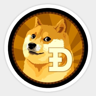 dogecoin to the moon Sticker